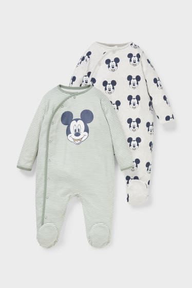 Bébés - Lot de 2 - Mickey Mouse - pyjamas pour bébé - gris