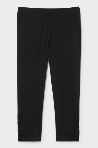Dames - Capri legging - glanseffect - zwart
