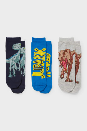 Kinder - Multipack 3er - Jurassic World - Socken - grau / dunkelblau