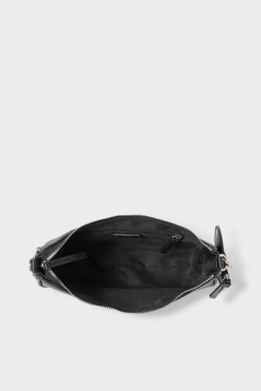 Women - Shoulder bag - faux leather- 2 piece - black