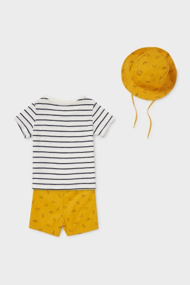 Babies - Dinosaur - newborn outfit  - 3 piece - white / yellow