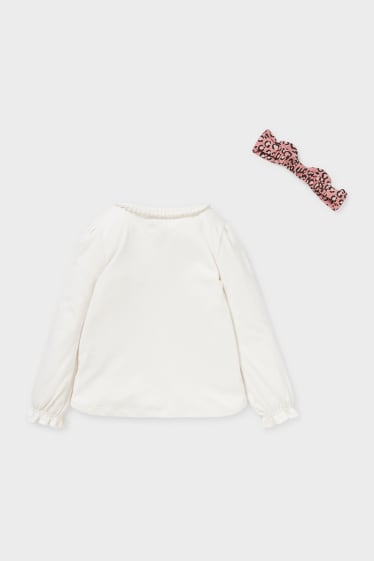 Children - Set - long sleeve top and scrunchie - 2 piece - cremewhite