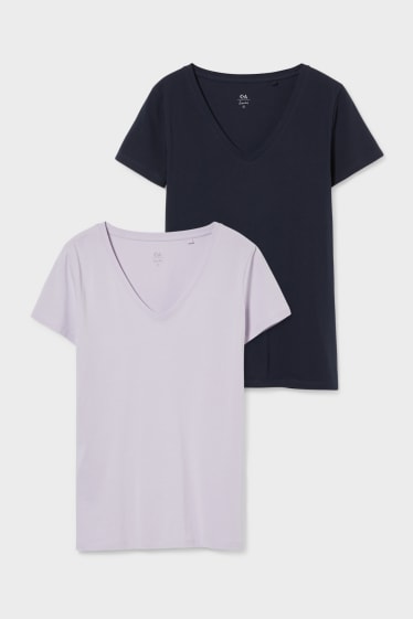 Women - Multipack of 2 - basic T-shirt - dark blue
