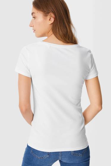 Women - Multipack of 2 - basic T-shirt - white / creme