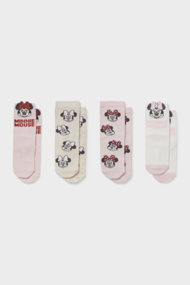 Neonati - Confezione da 4 - Minnie - calze - bianco / rosa