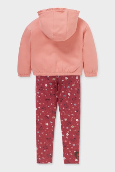 Children - Spirit - set - zip-through sweatshirt, long sleeve T-shirt and leggings - salmon