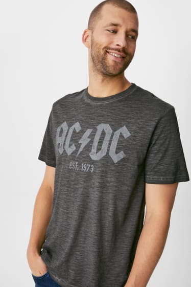 Heren - T-shirt - AC/DC - grijs-mix