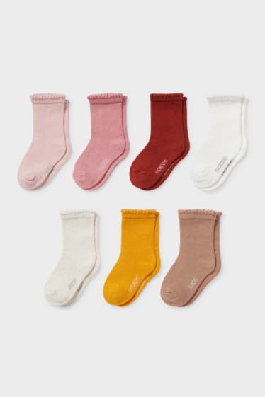 Bébés - Pack de 7 - chaussettes pour bébé - rose