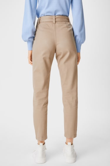 Women - CLOCKHOUSE - cloth trousers - tapered fit - light brown
