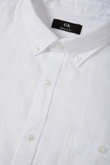 Men - Business shirt - regular fit - button-down collar - white