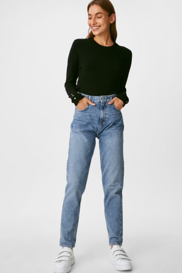 Femmes - Mom jean - jean bleu clair