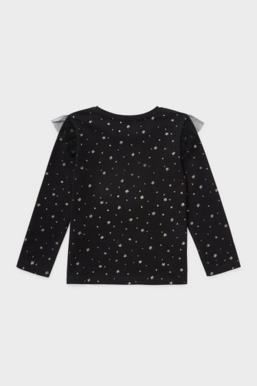 Kinderen - Longsleeve - glanseffect - zwart