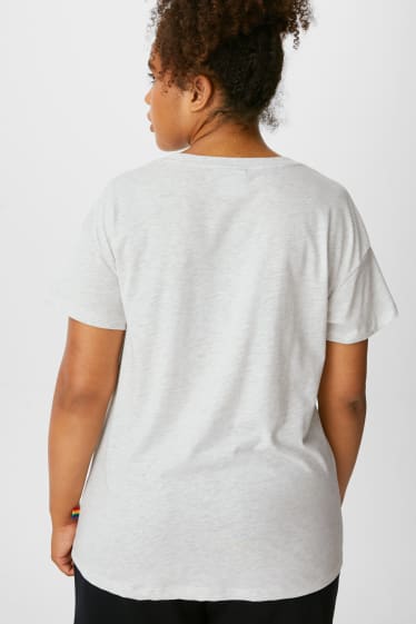 Femmes - CLOCKHOUSE - T-shirt - Mickey Mouse - PRIDE - gris clair chiné