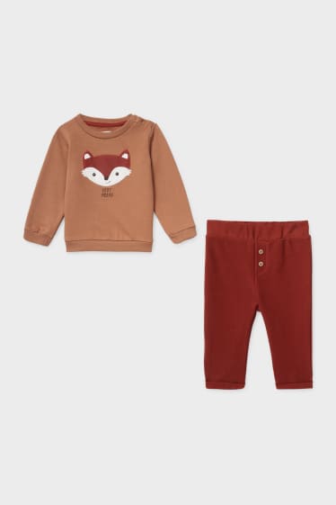 Babies - Baby outfit  - 2 piece - red / brown