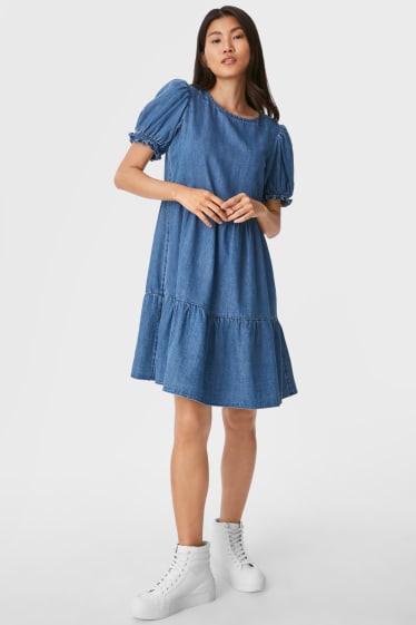 Women - A-line dress - denim-blue