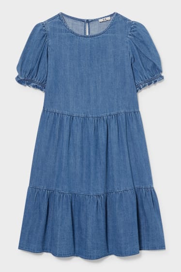 Dames - A-lijn-jurk - jeansblauw