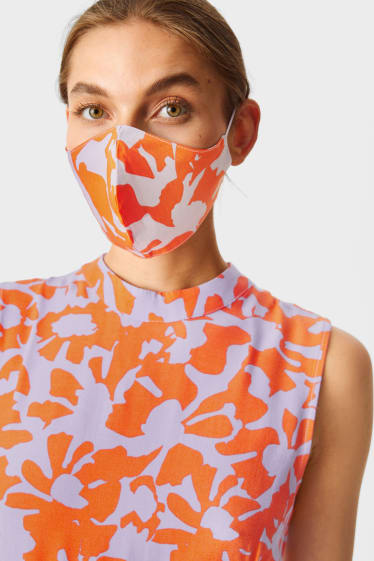 Donna - Set - tuta con maschera naso-bocca - 2 pezzi - arancione