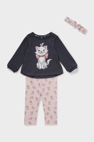 Babys - Aristocats - Baby-Outfit - 3 teilig - rosa / dunkelblau
