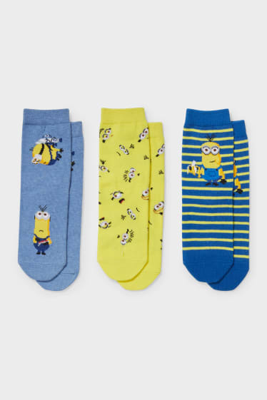 Kinderen - Minions - set van 3 paar - sokken - geel