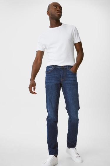 Pánské - Slim jeans - flex - LYCRA® - džíny - tmavomodré