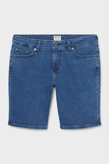 Women - MUSTANG - denim bermuda shorts - denim-blue