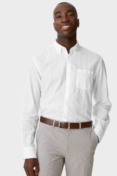 Heren - Business-overhemd - regular fit - button down - wit