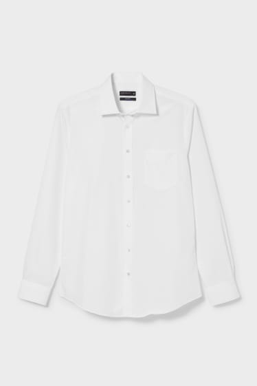Pánské - Business košile - slim fit - cutaway - bílá