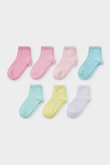 Kinderen - Set van 7 paar - sokken - roze