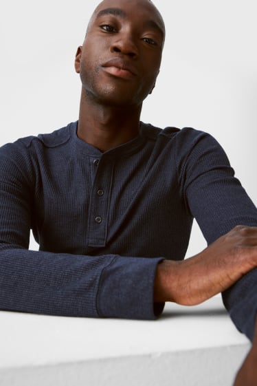 Uomo - Confezione da 2 - maglia a maniche lunghe - grigio / blu scuro