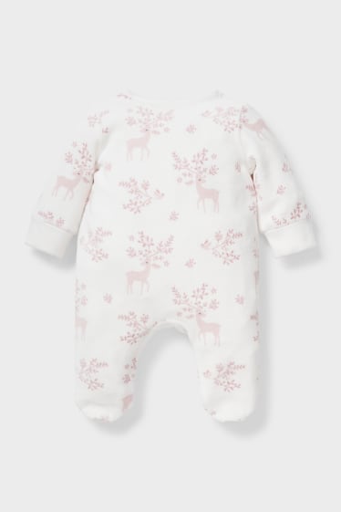 Bebeluși - Pijama salopetă bebeluși - alb
