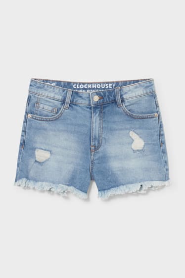 Dames - CLOCKHOUSE - korte spijkerbroek - jeanslichtblauw