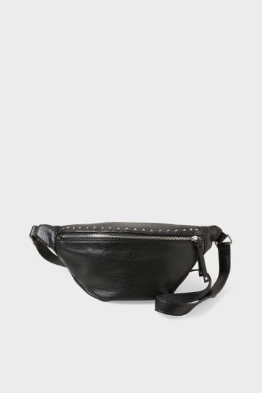 Women - Bum bag - faux leather - black
