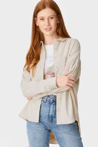 Teens & young adults - CLOCKHOUSE - corduroy blouse - beige