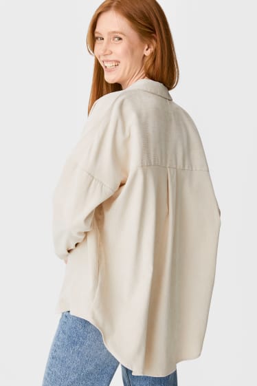 Teens & young adults - CLOCKHOUSE - corduroy blouse - beige