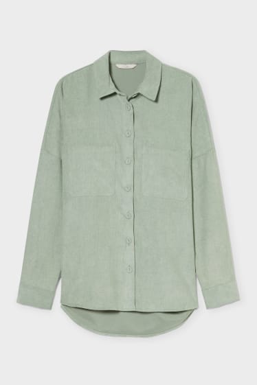 Teens & young adults - CLOCKHOUSE - corduroy blouse - mint green