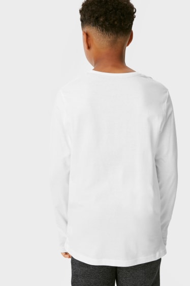 Niños - Pack de 2 - camisetas de manga larga - negro / blanco