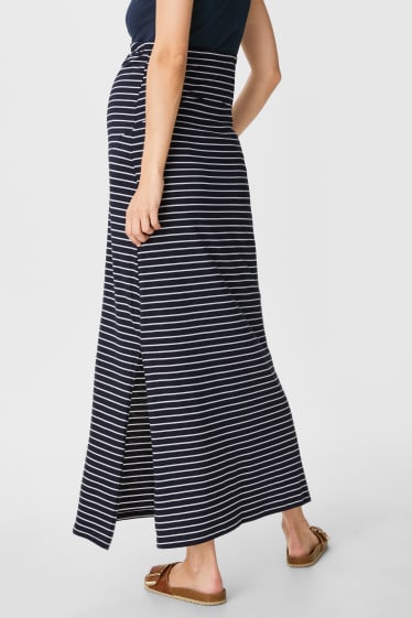 Women - Maternity skirt - striped - dark blue / white
