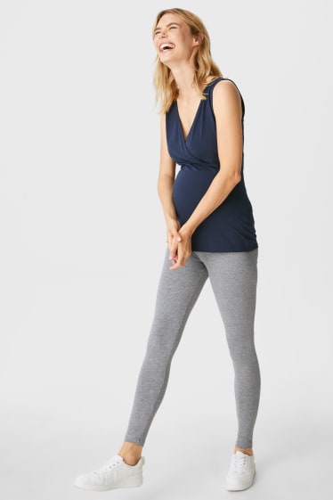 Women - Maternity leggings - light gray-melange