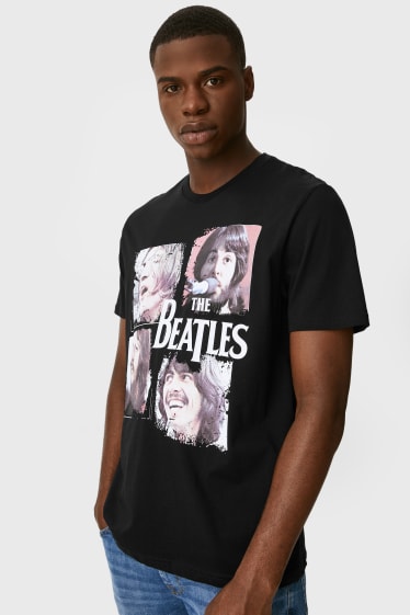 Heren - T-shirt - The Beatles - zwart