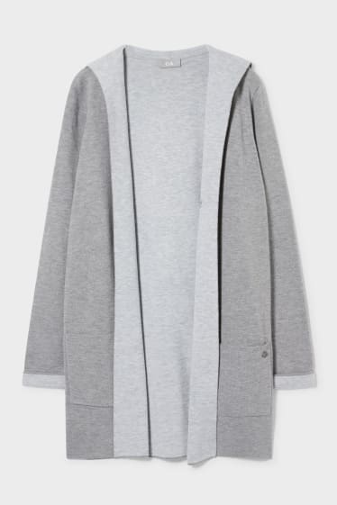 Donna - Cardigan con cappuccio - grigio chiaro melange
