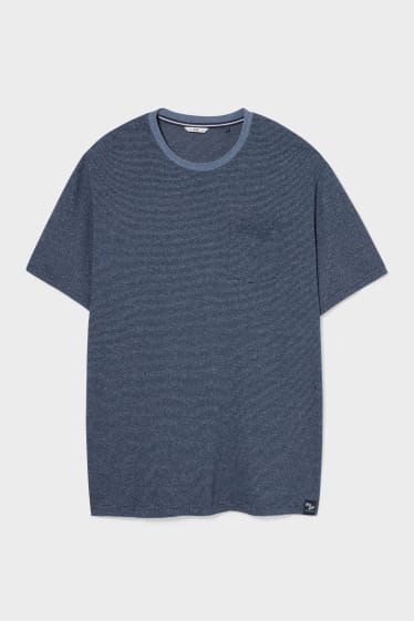 Uomo - T-shirt - a righe - blu scuro
