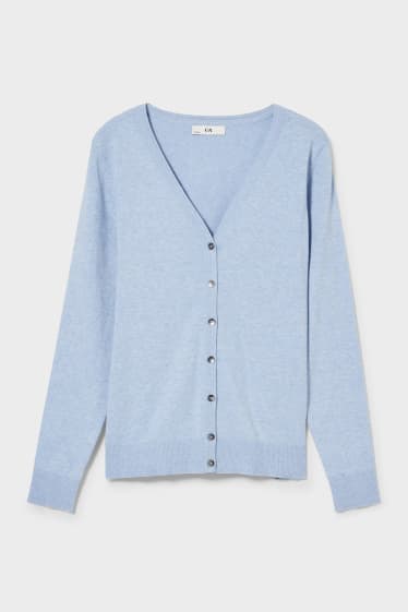 Damen - Basic-Strickjacke - hellblau
