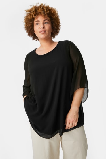 Women - Chiffon blouse - black