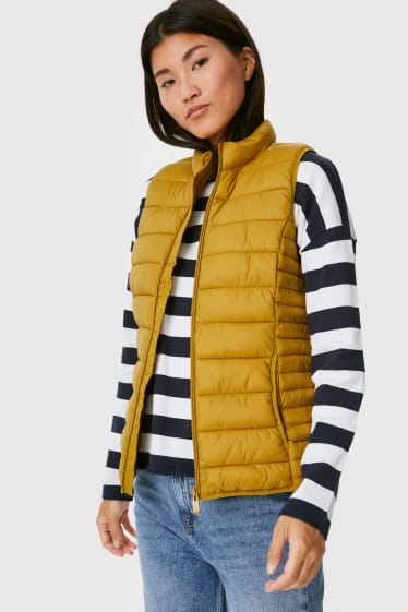 Women - Quilted gilet - yellow