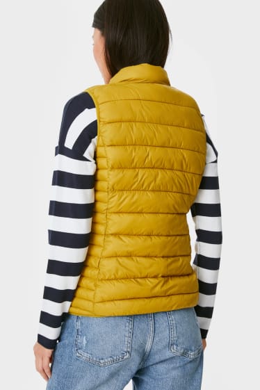 Women - Quilted gilet - yellow