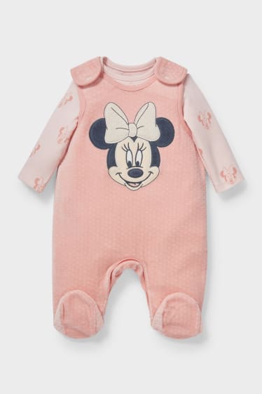 Bébés - Minnie Mouse - ensemble avec grenouillère - 2 pièces - rose