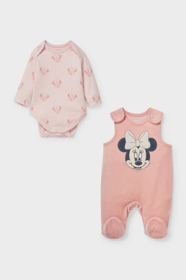 Bébés - Minnie Mouse - ensemble avec grenouillère - 2 pièces - rose