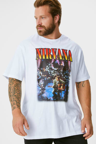 Hommes - T-shirt - Nirvana - blanc