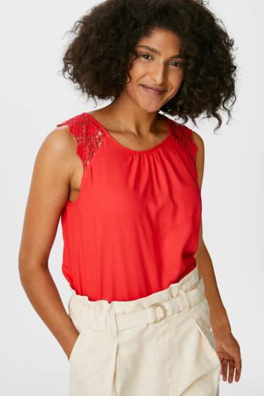Women - Blouse top - red