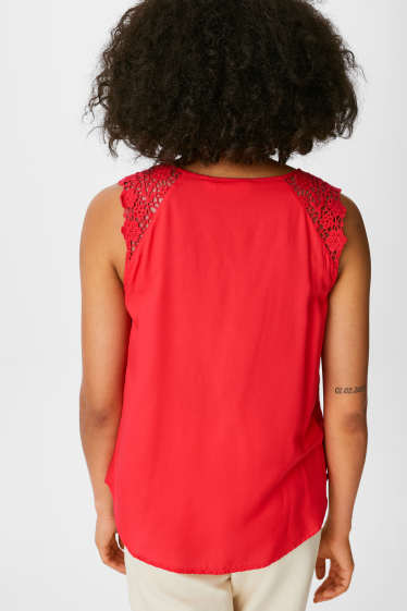 Women - Blouse top - red
